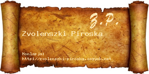 Zvolenszki Piroska névjegykártya